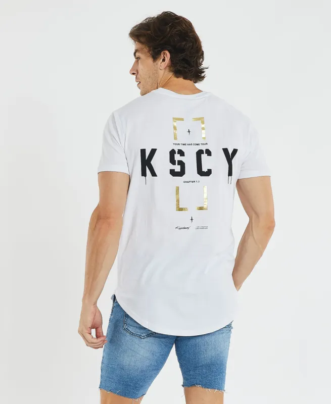 Bayshore Dual Curved T-Shirt White sold by Neverland