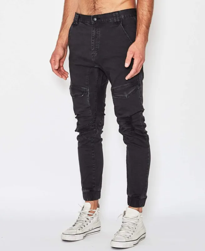 Flight Pants Washed Black sold by Neverland