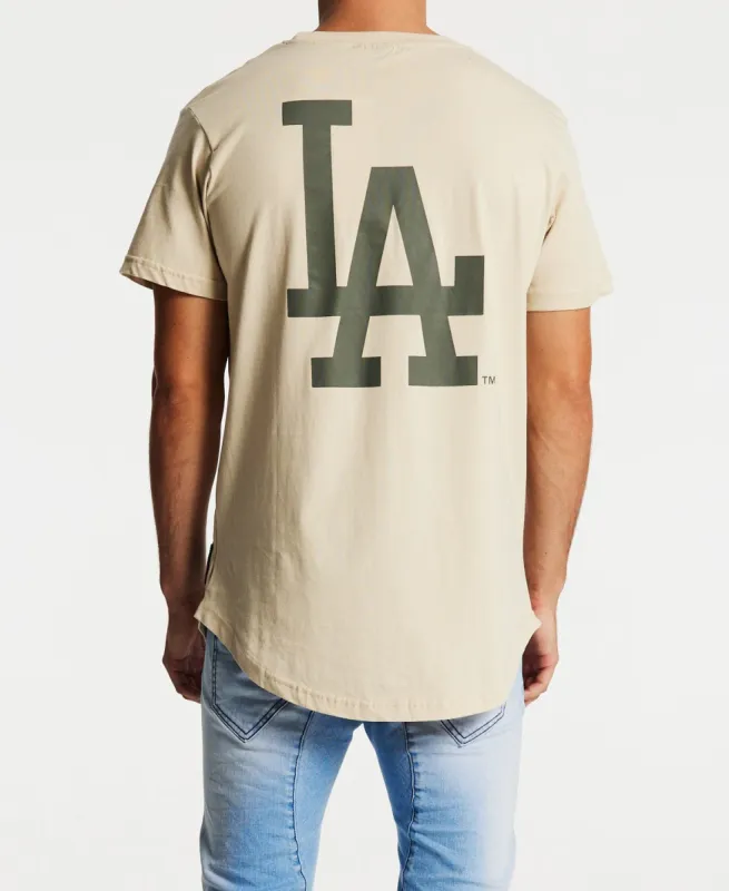 Kurent Scoop Hem T-Shirt Dodgers White Sand sold by Neverland