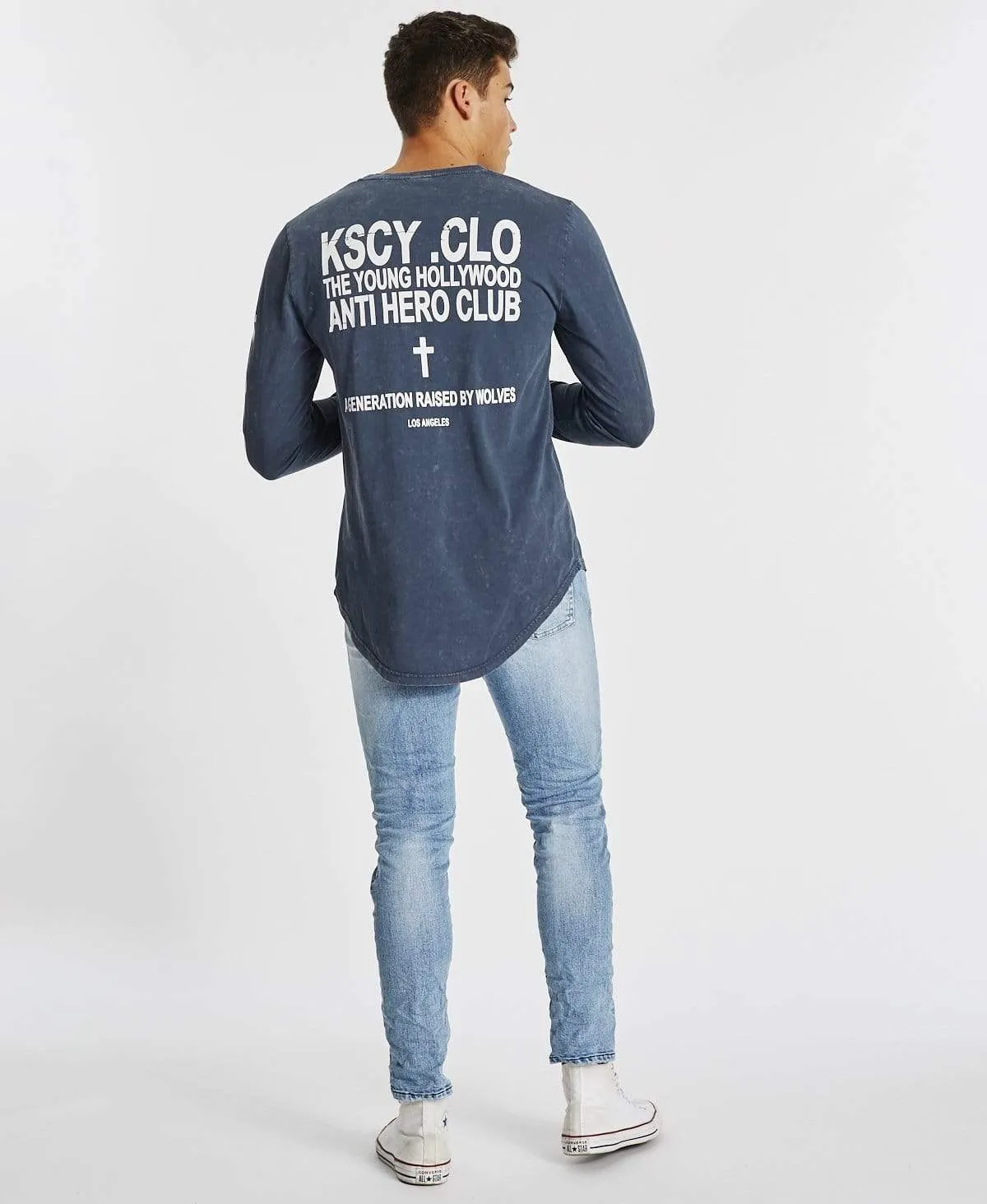 Wondering Cape Back Long Sleeve T-Shirt Acid Navy sold by Neverland product image thumbnail 4