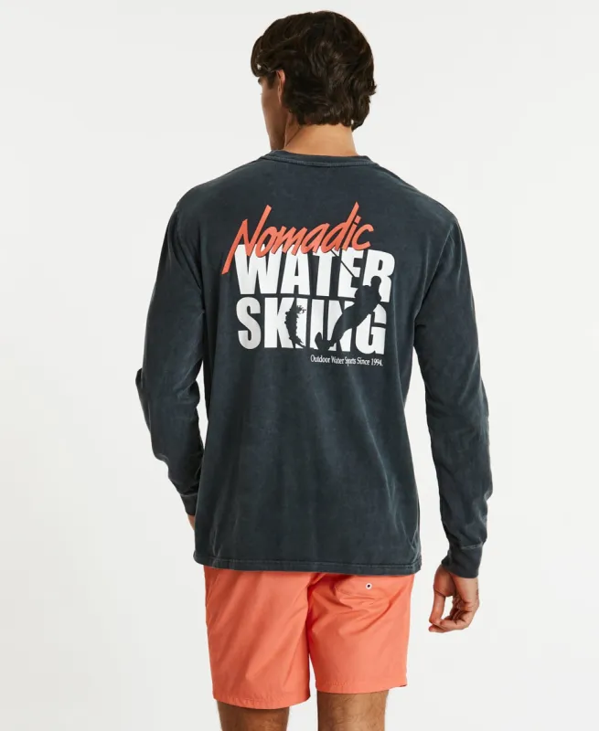 Ski Relaxed Long Sleeve T-Shirt Pigment Asphalt sold by Neverland