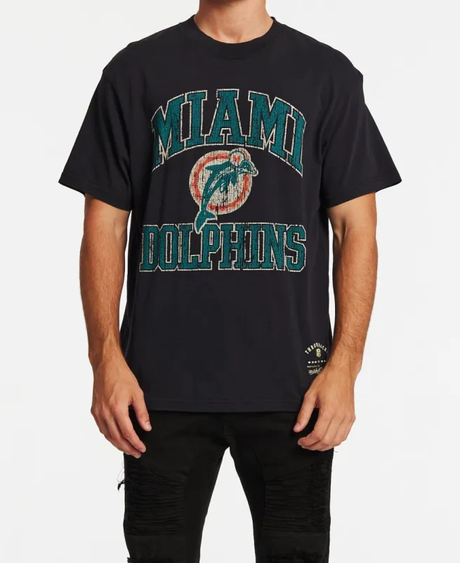 Miami Dolphins Vintage NFL Ivy Arch T-Shirt Faded Black sold by Neverland