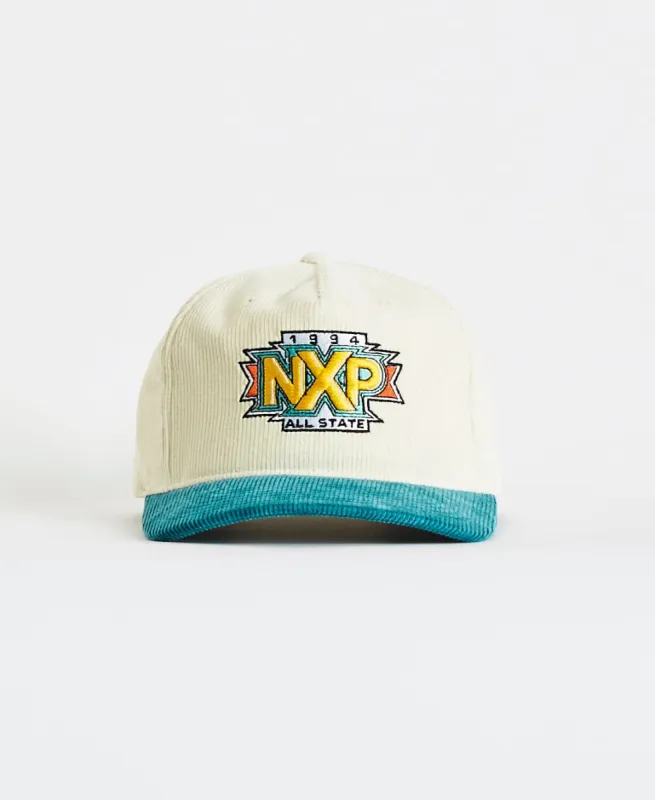 Retro Golfer Cap White/Teal sold by Neverland