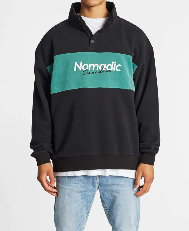 Haramosh Pull Over Jumper Black/Teal sold by Neverland