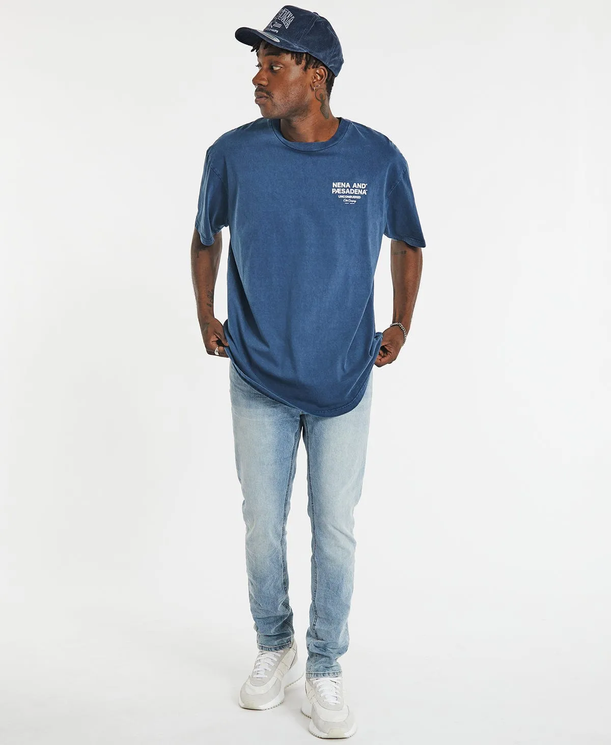 Status Box Fit Scoop T-Shirt Pigment Insignia Blue sold by Neverland product image thumbnail 4