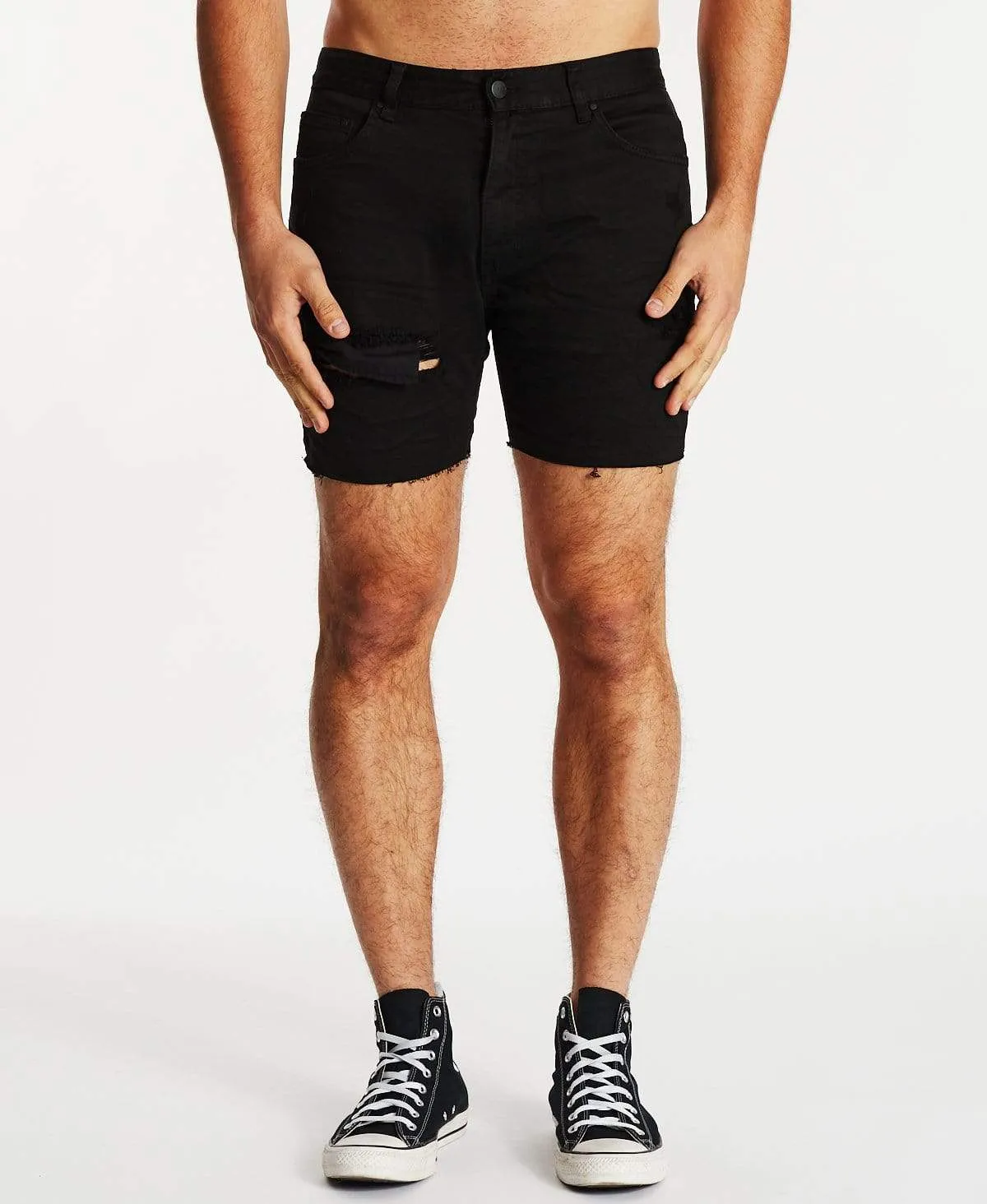 KS1 Denim Shorts Destroyed Black sold by Neverland product image thumbnail 3
