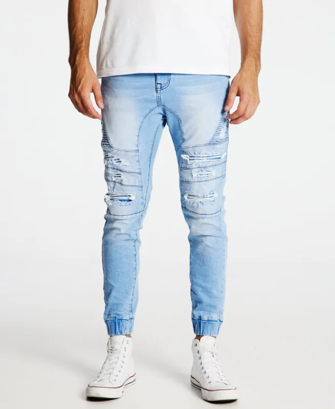 Hydra Denim Jogger Pants Crystal Blue sold by Neverland