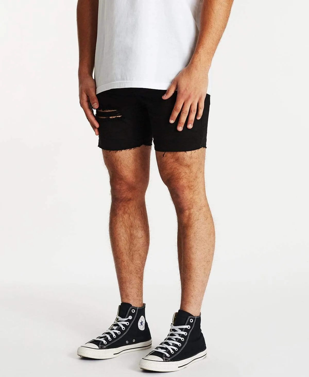 KS1 Denim Shorts Destroyed Black sold by Neverland product image thumbnail 5