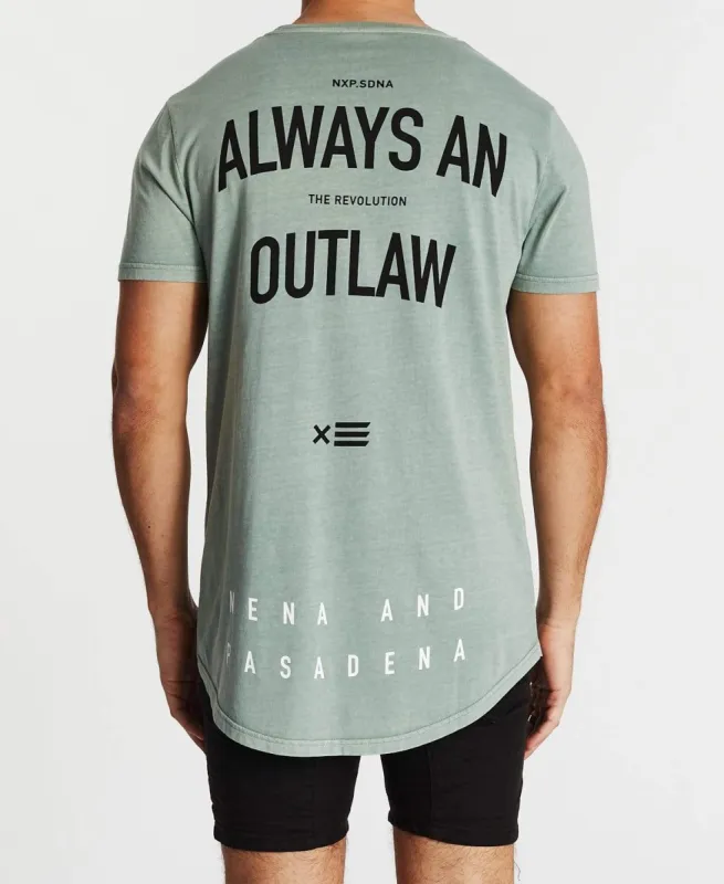 Outlaw Cape Back T-Shirt Pigment Sage sold by Neverland