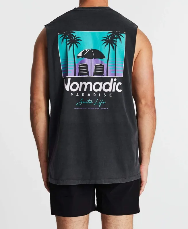 Suite Life Standard Muscle Tee Pigment Asphalt sold by Neverland