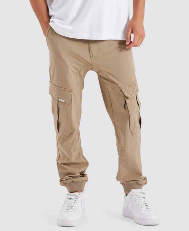 F150 Slim Nylon Cargo Jogger Stone sold by Neverland