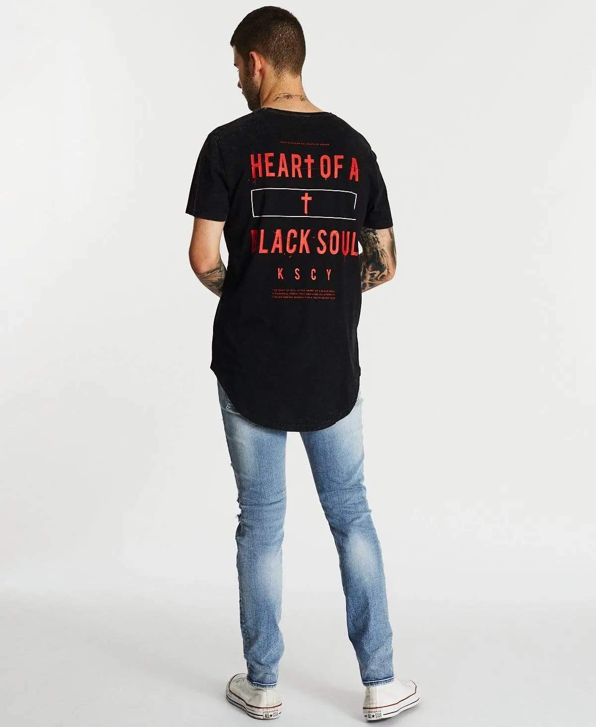 Black Soul Dual Curved T-Shirt All Black sold by Neverland product image thumbnail 5