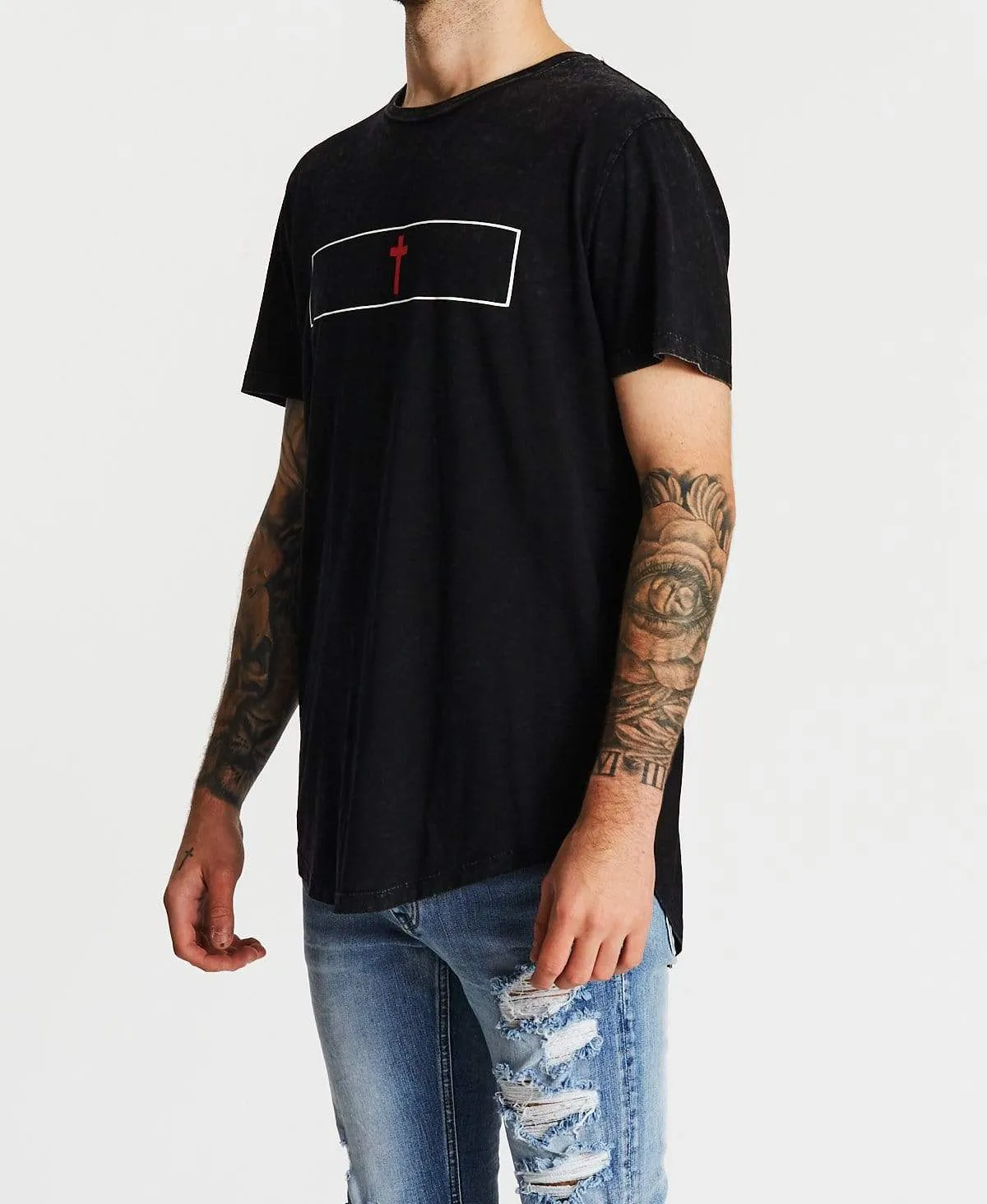Black Soul Dual Curved T-Shirt All Black sold by Neverland product image thumbnail 3