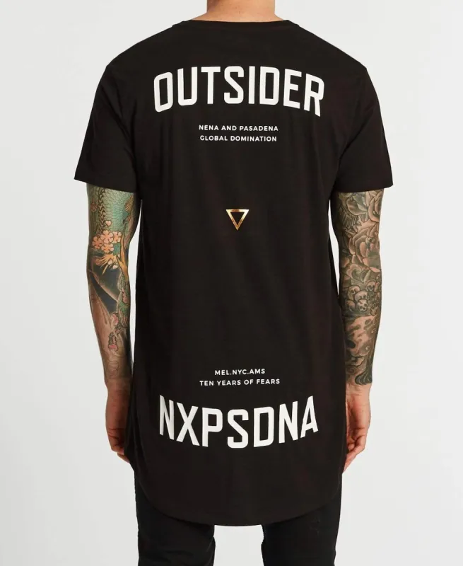 Outsider Cape Back T-Shirt Jet Black sold by Neverland