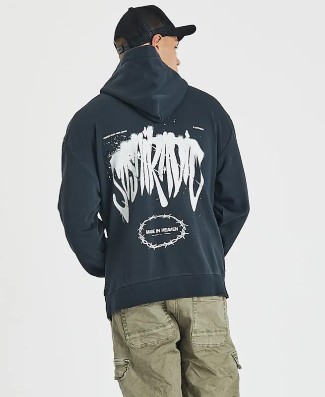 Sediment Relaxed Hoodie Pigment Anthracite Black sold by Neverland