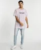 Hollow Relaxed T-Shirt Mauve/White Stripe sold by Neverland