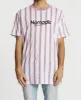Hollow Relaxed T-Shirt Mauve/White Stripe sold by Neverland