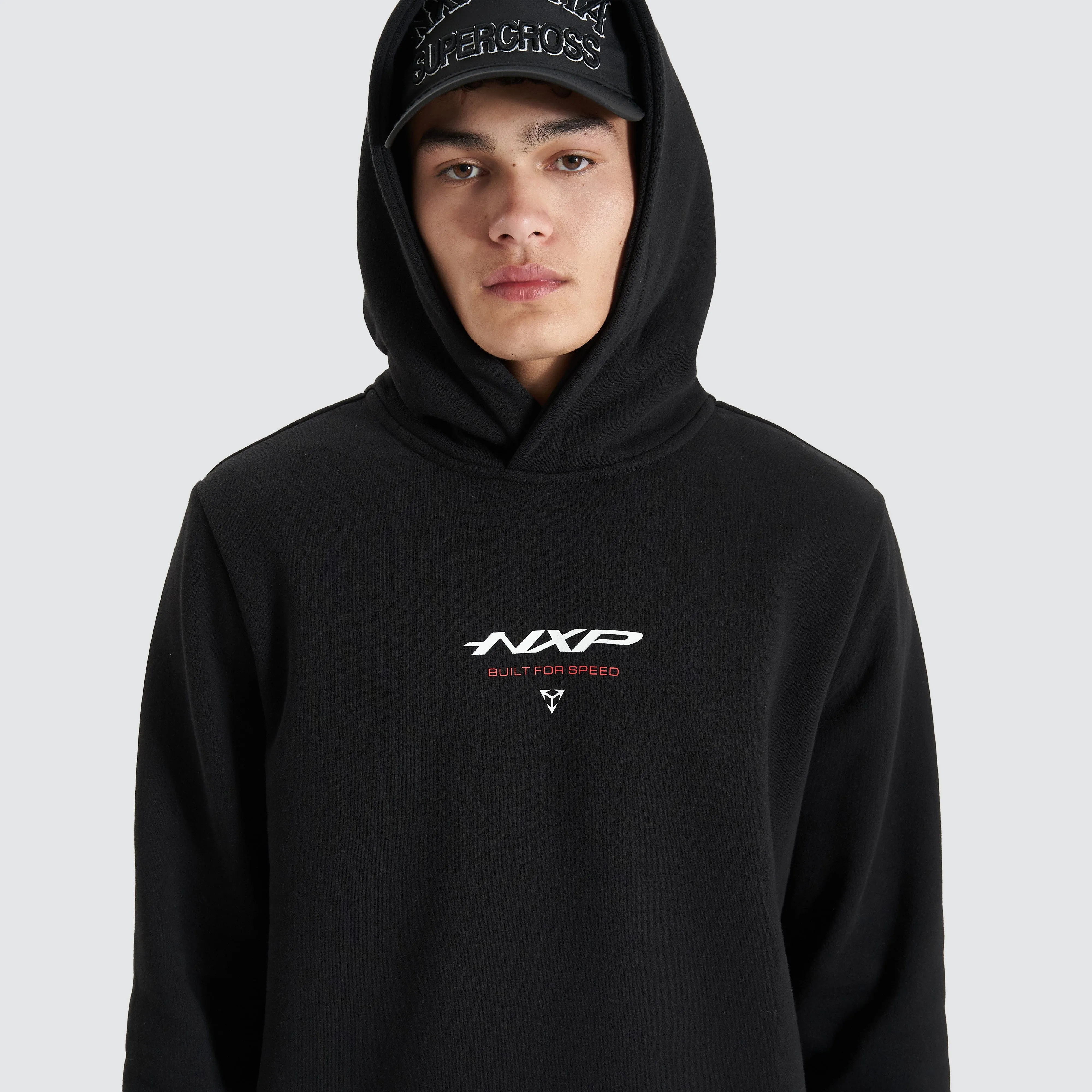 Parallax Hooded Dual Curved Sweater Jet Black sold by Neverland product image thumbnail 3