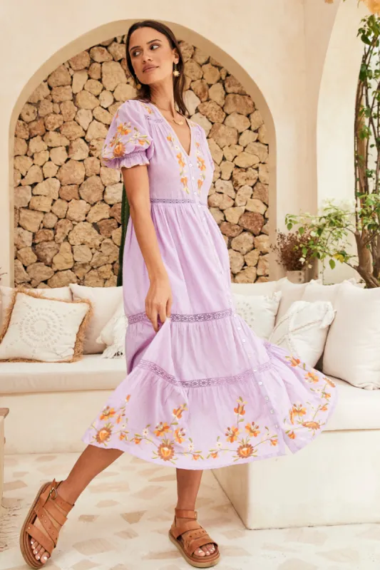 Addison Midi Dress - Lilac sold by Nine Lives Bazaar
