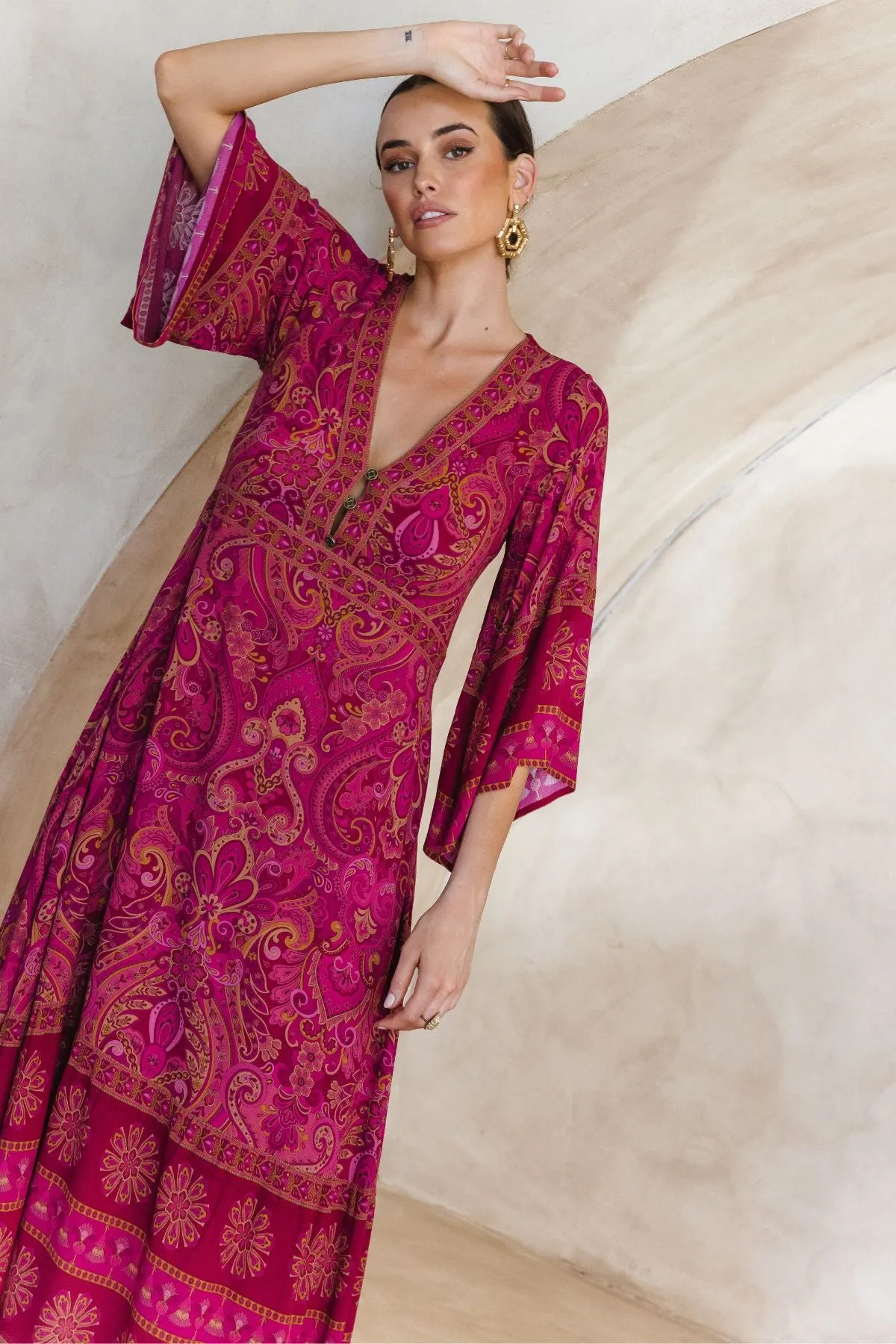 Empire Dress - Ruby sold by Nine Lives Bazaar product image thumbnail 2