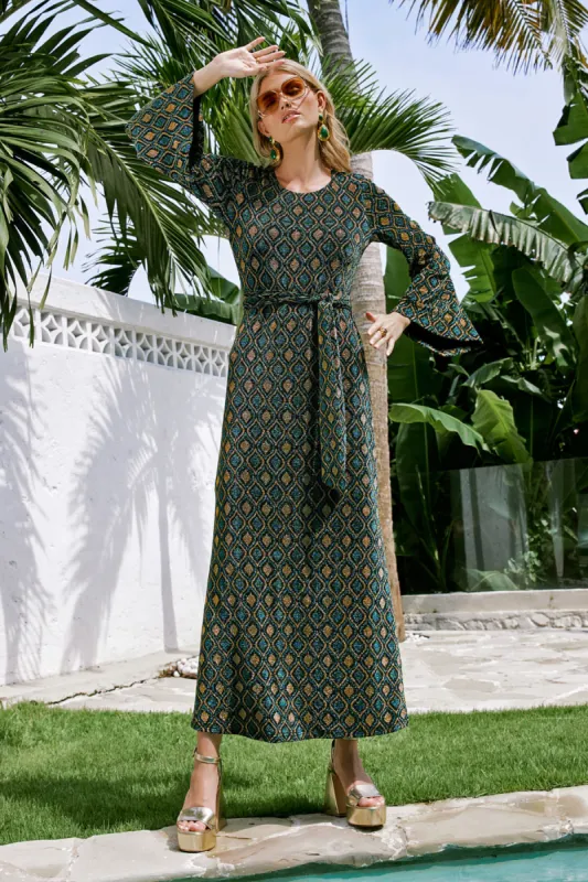 Cora Dress - Peacock sold by Nine Lives Bazaar