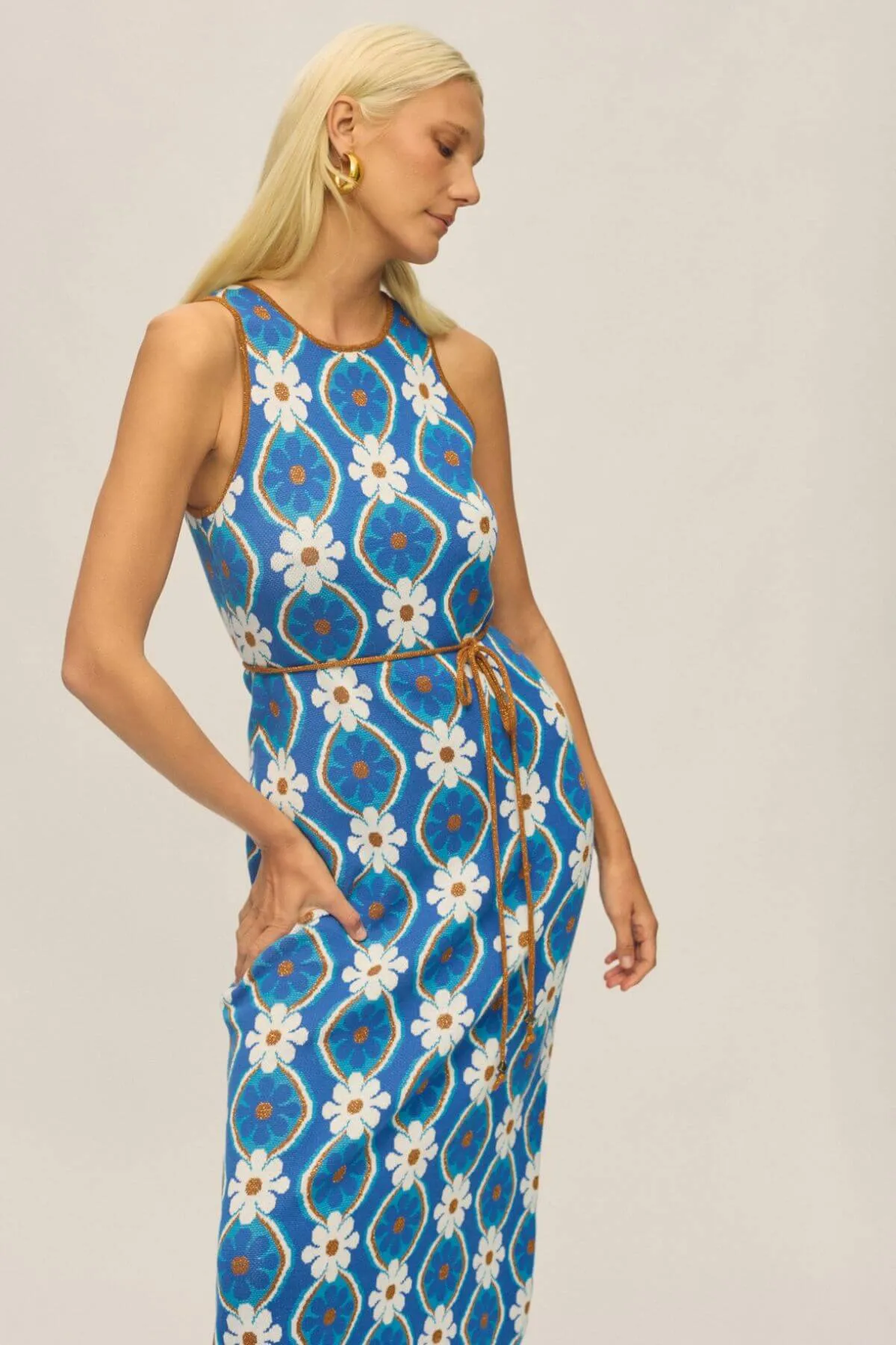 Goldie Midi Dress - Mykonos sold by Nine Lives Bazaar product image thumbnail 2