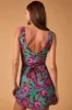 Marley Mini Dress - Teal Bouquet sold by Nine Lives Bazaar