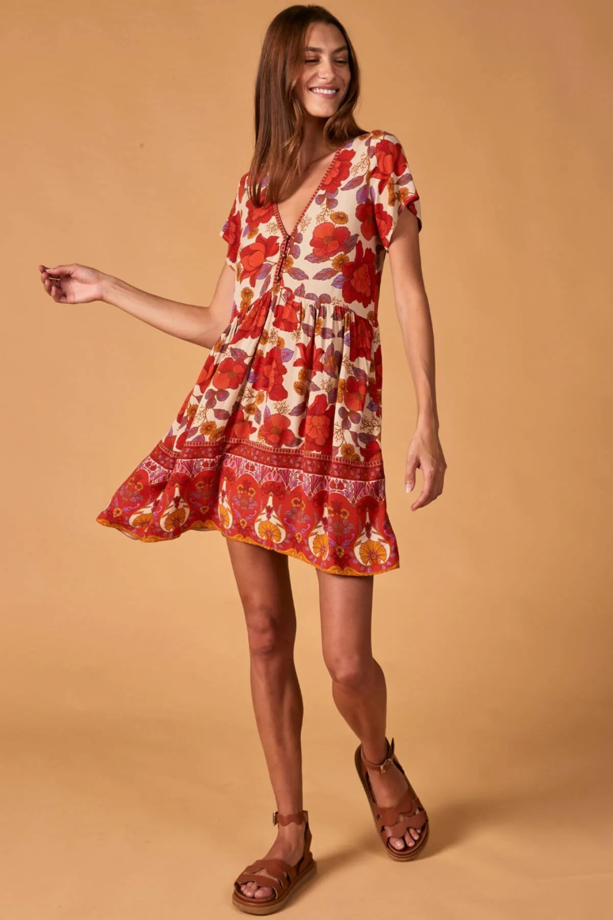 Bloom Mini Dress - Crimson Rose sold by Nine Lives Bazaar product image thumbnail 2