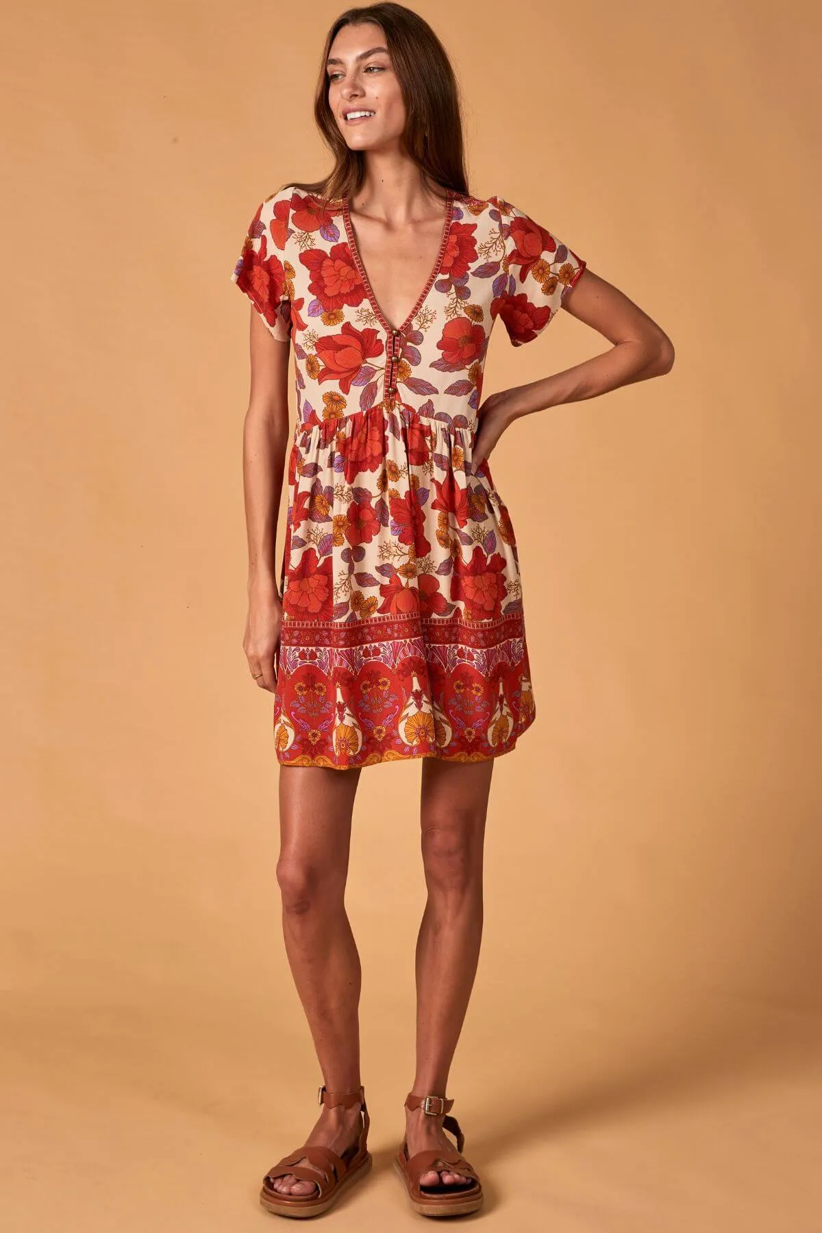 Bloom Mini Dress - Crimson Rose sold by Nine Lives Bazaar product image thumbnail 4