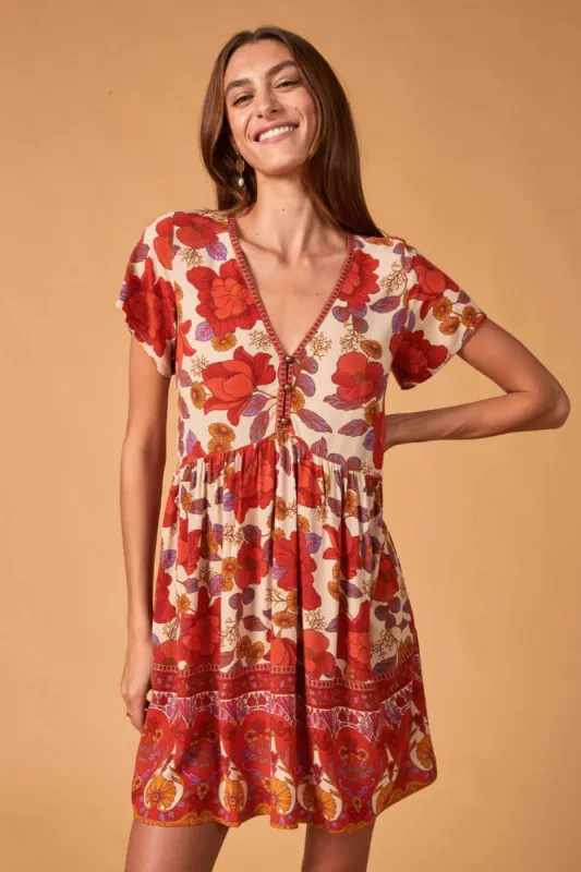Bloom Mini Dress - Crimson Rose sold by Nine Lives Bazaar