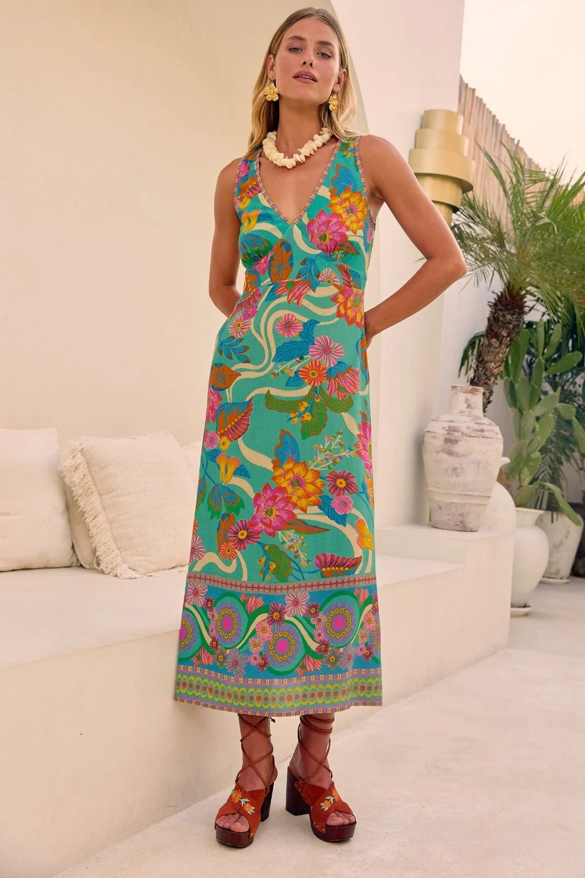 Marley Midi Dress - Summer Sky sold by Nine Lives Bazaar