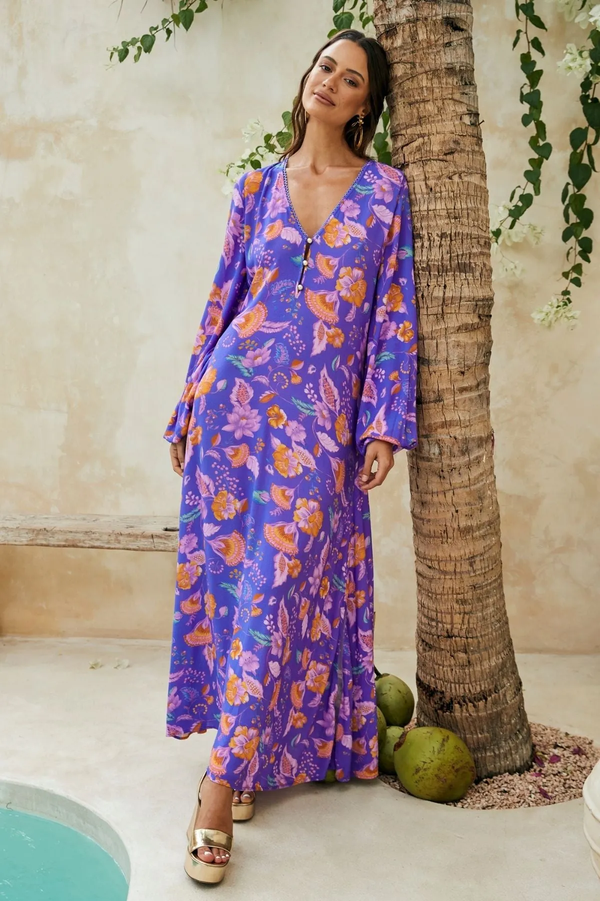 Margot Midi Dress - Iris sold by Nine Lives Bazaar product image thumbnail 3