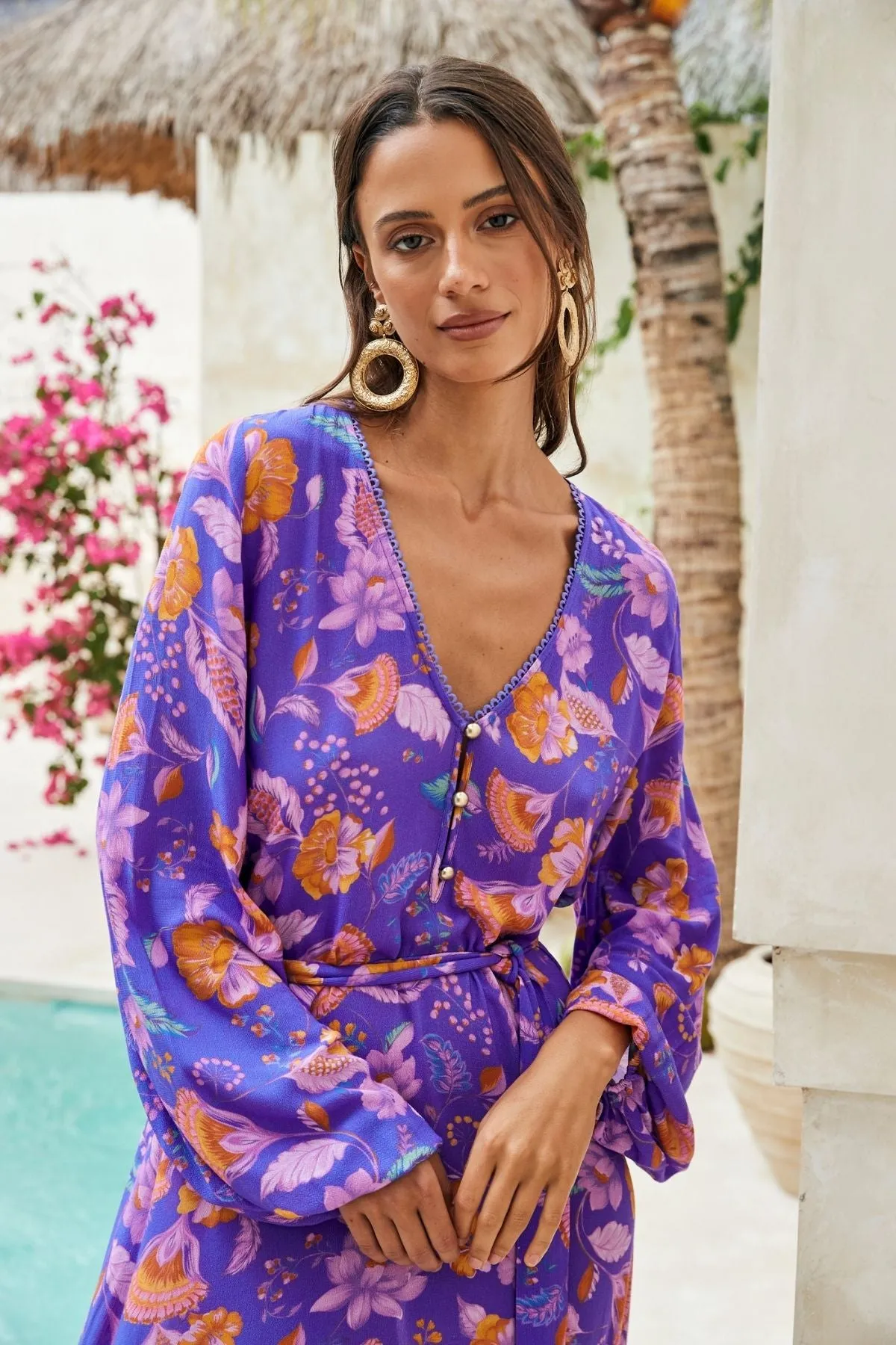 Margot Midi Dress - Iris sold by Nine Lives Bazaar product image thumbnail 2