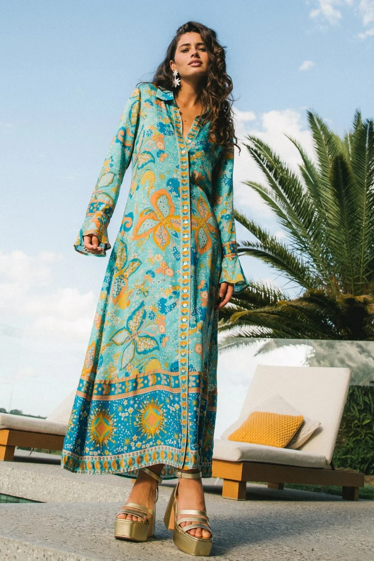 Pearl Midi Dress - Aquamarine sold by Nine Lives Bazaar product image thumbnail 5