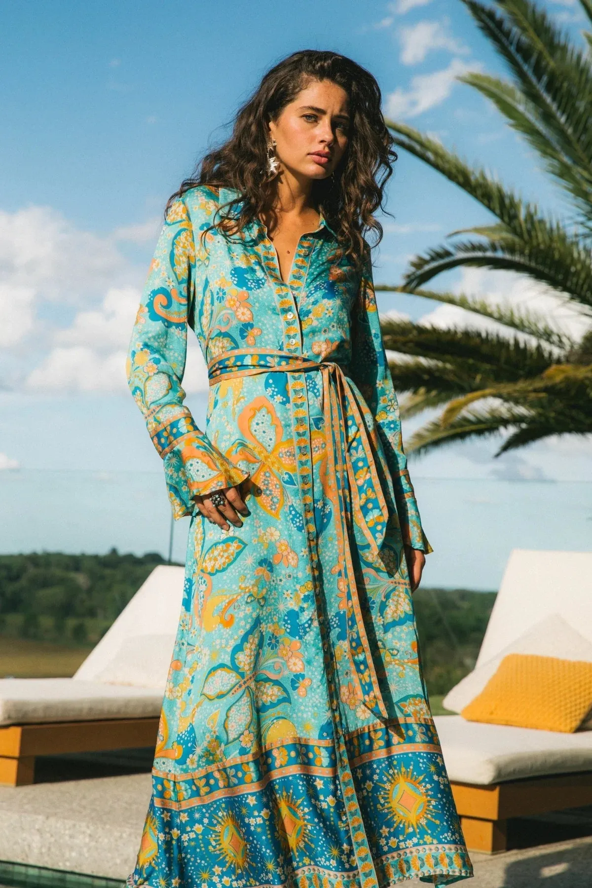 Pearl Midi Dress - Aquamarine sold by Nine Lives Bazaar product image thumbnail 3