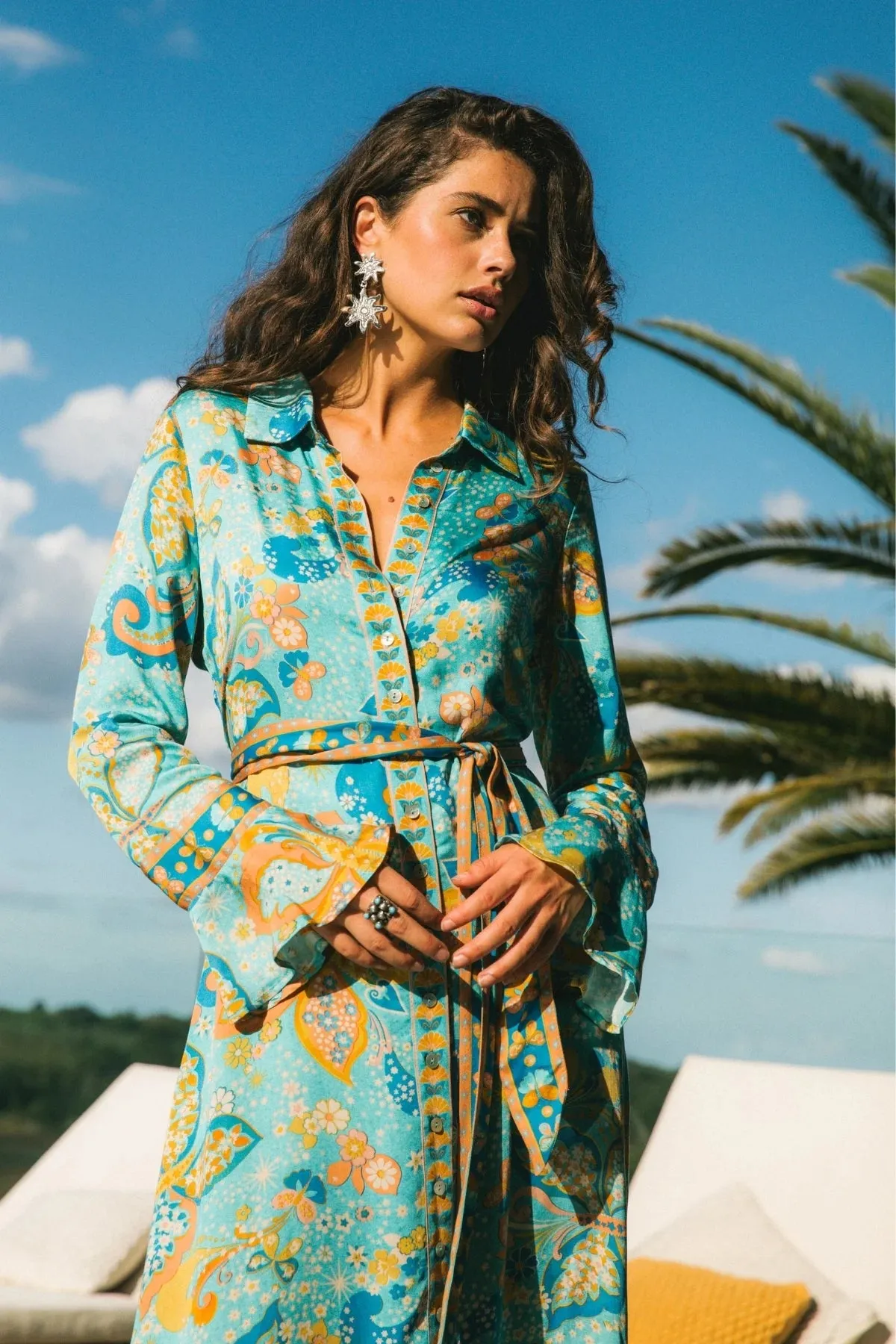 Pearl Midi Dress - Aquamarine sold by Nine Lives Bazaar product image thumbnail 4