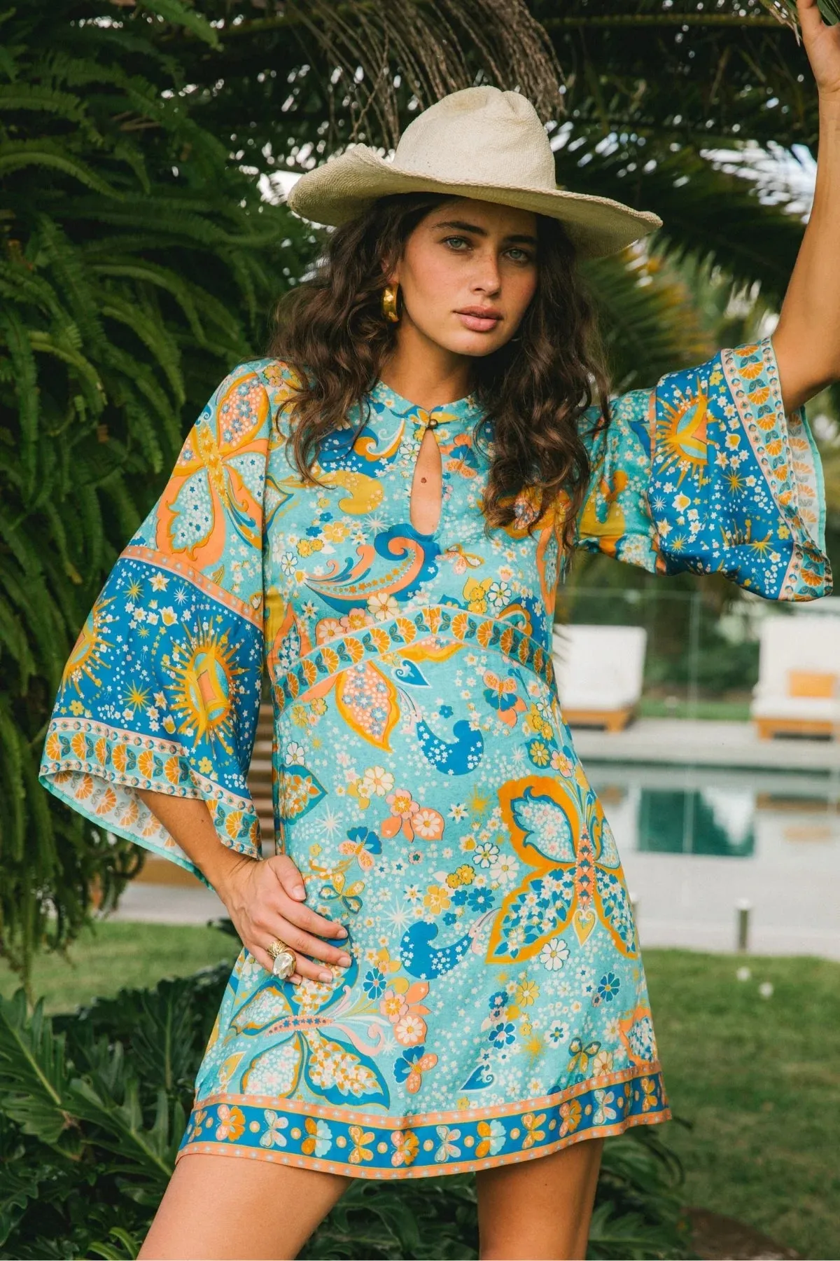 Akira Mini Dress - Aquamarine sold by Nine Lives Bazaar