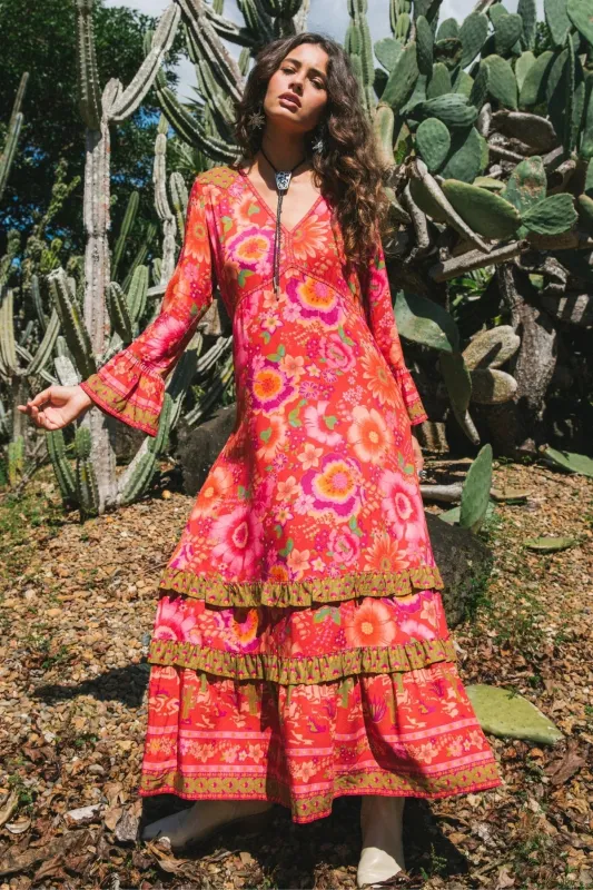 Peace Maxi Dress - Cherry sold by Nine Lives Bazaar