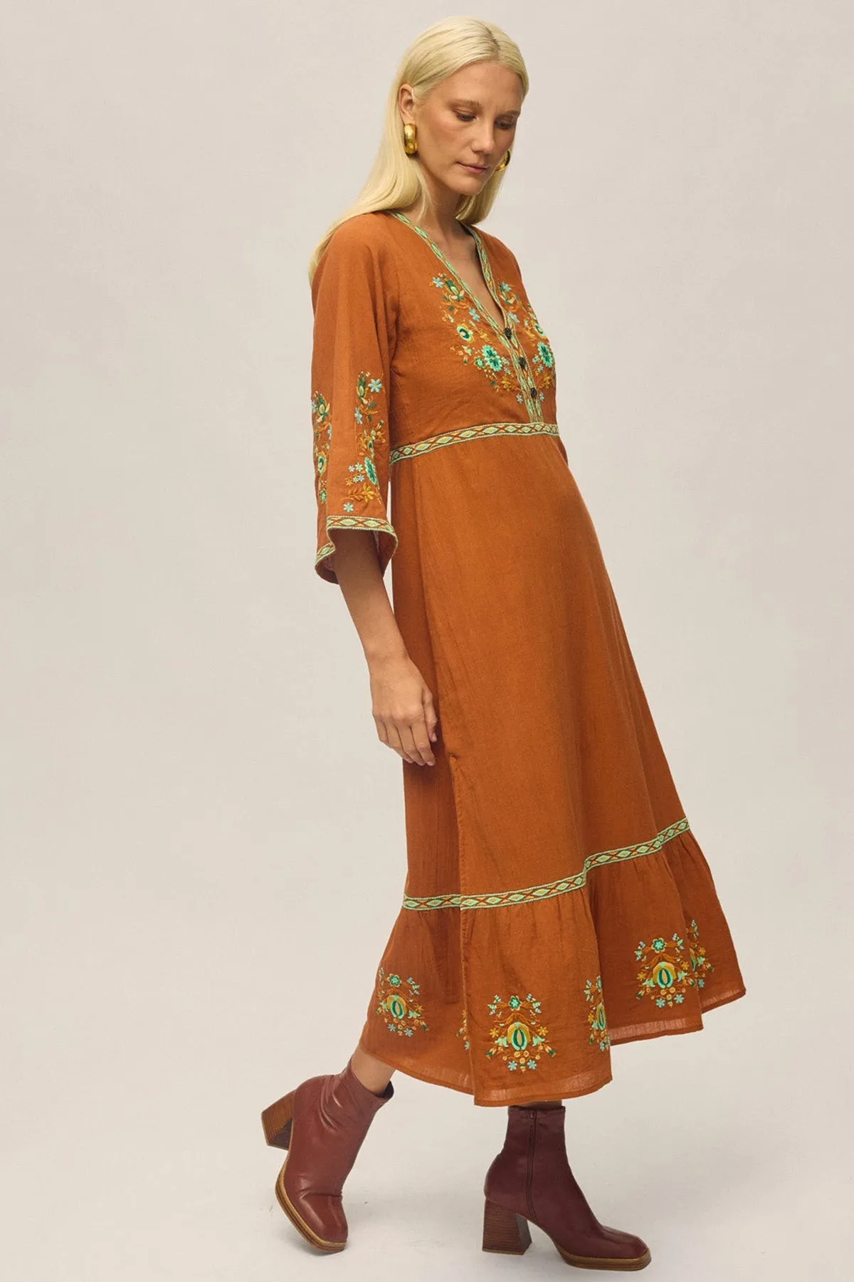 Empress Embroidered Dress - Forest sold by Nine Lives Bazaar product image thumbnail 4