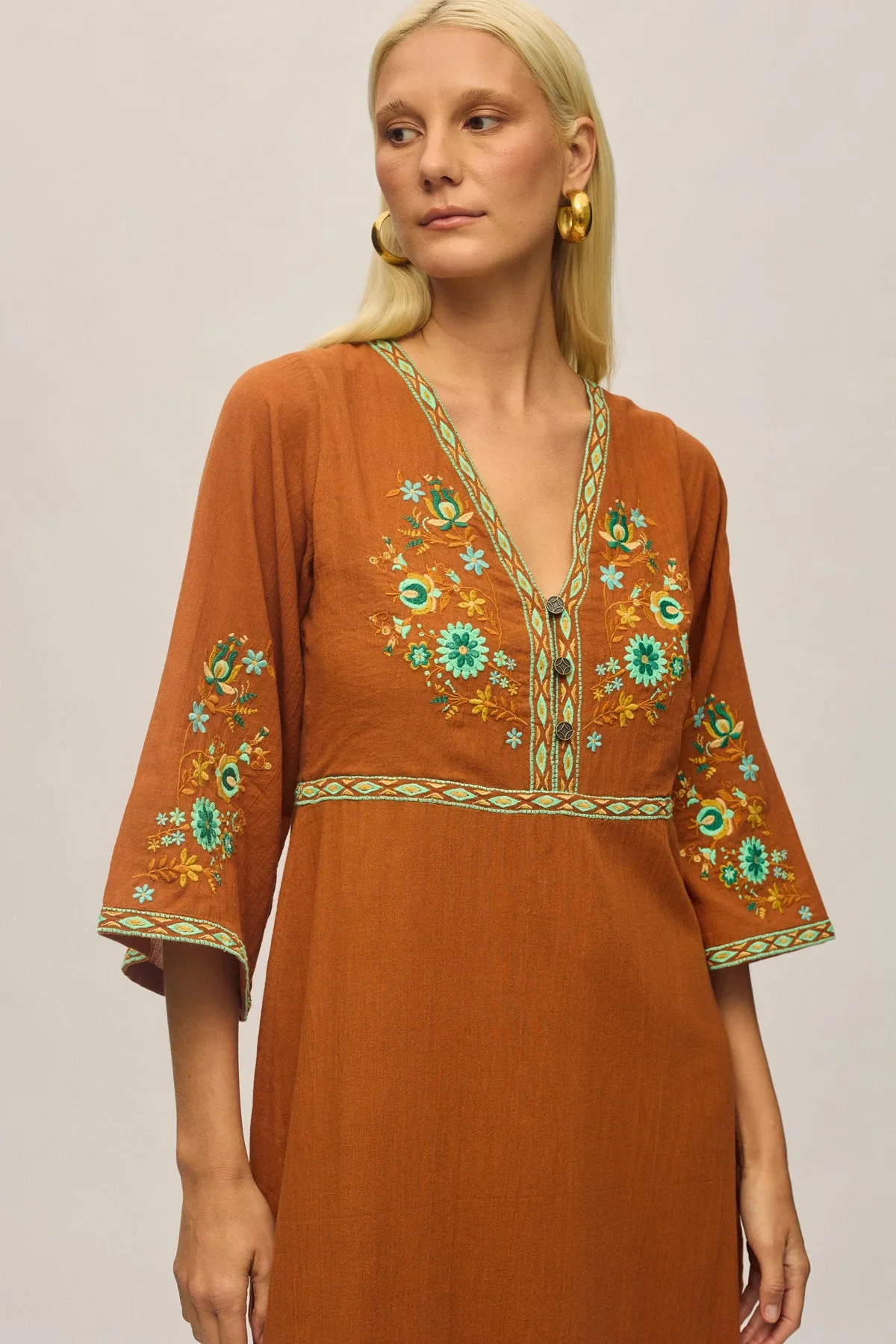 Empress Embroidered Dress - Forest sold by Nine Lives Bazaar product image thumbnail 2
