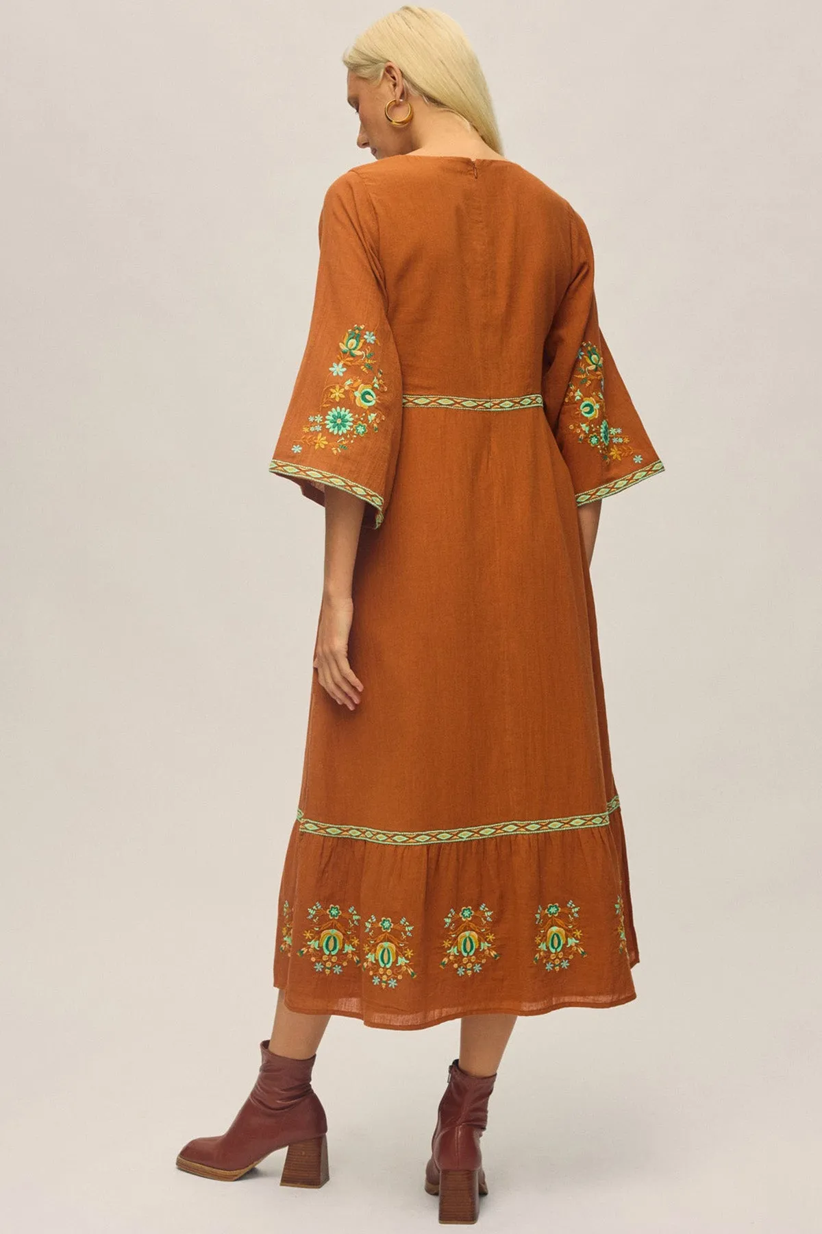 Empress Embroidered Dress - Forest sold by Nine Lives Bazaar product image thumbnail 5