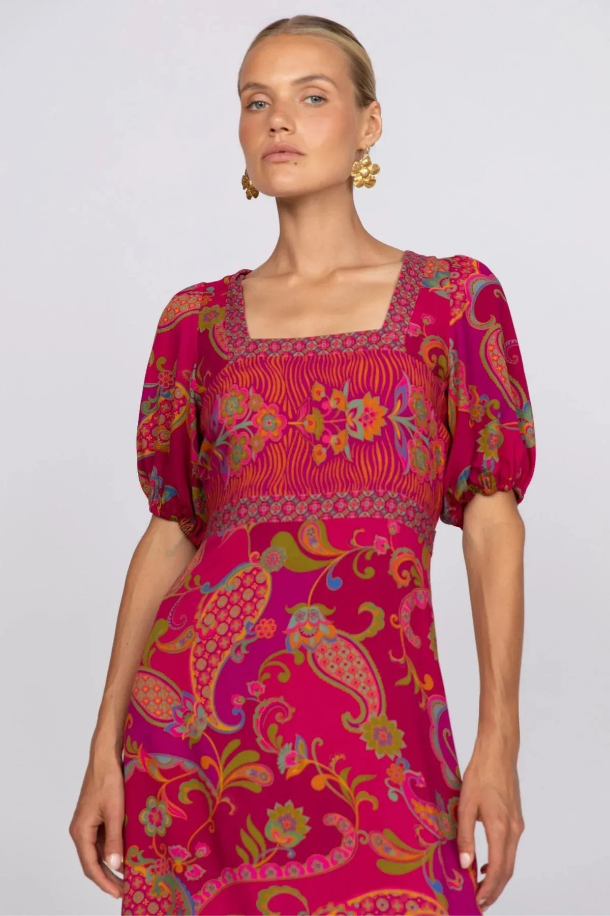 Nicola Midi Dress - Rouge sold by Nine Lives Bazaar product image thumbnail 2