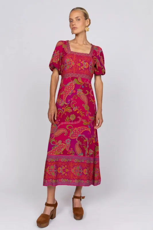 Nicola Midi Dress - Rouge sold by Nine Lives Bazaar