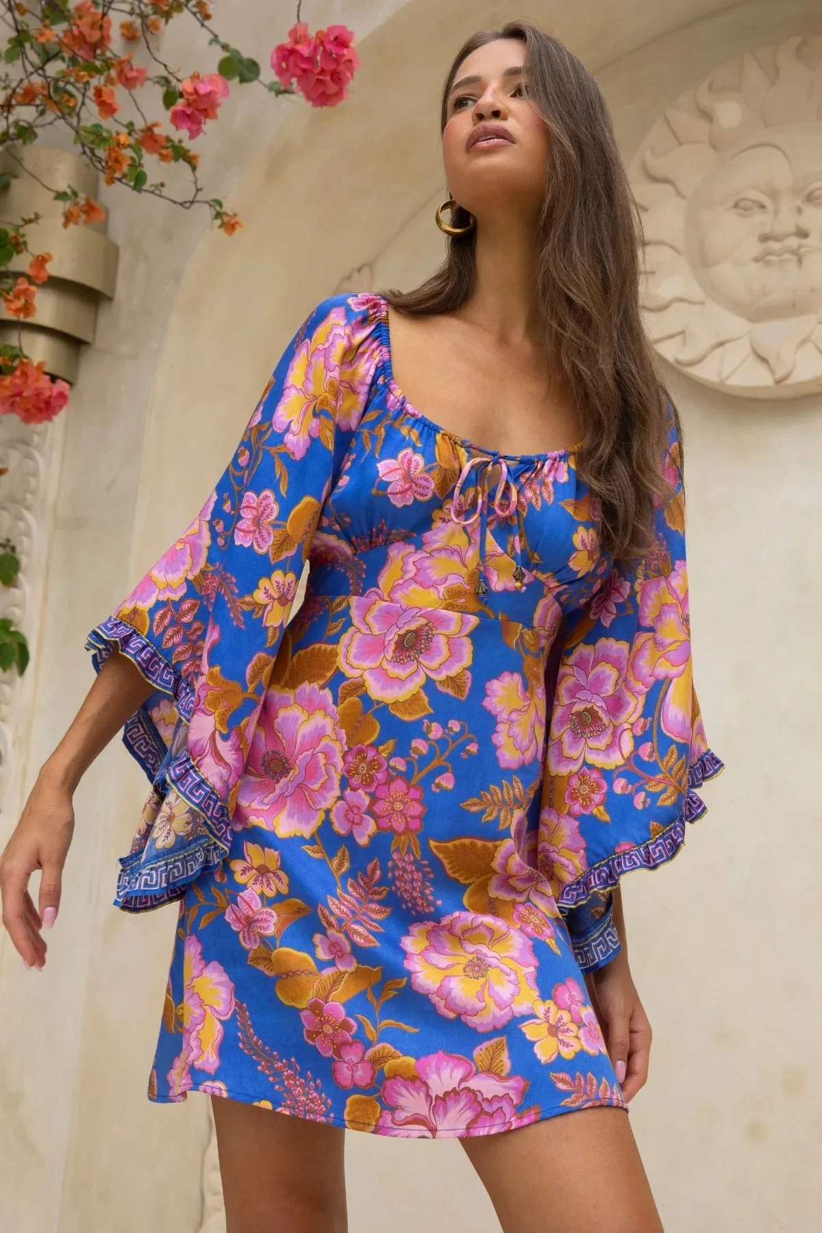 Tessa Mini Dress - Peony sold by Nine Lives Bazaar product image thumbnail 3