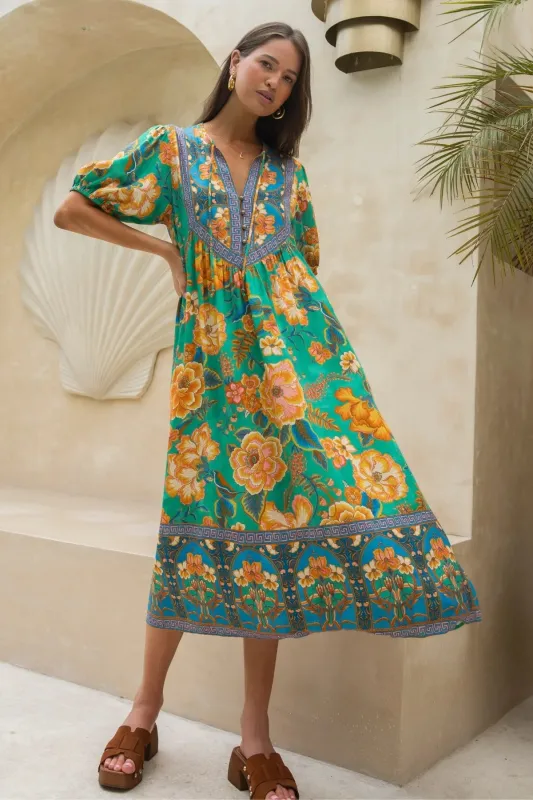 Love Letter Midi Dress - Atlantis sold by Nine Lives Bazaar