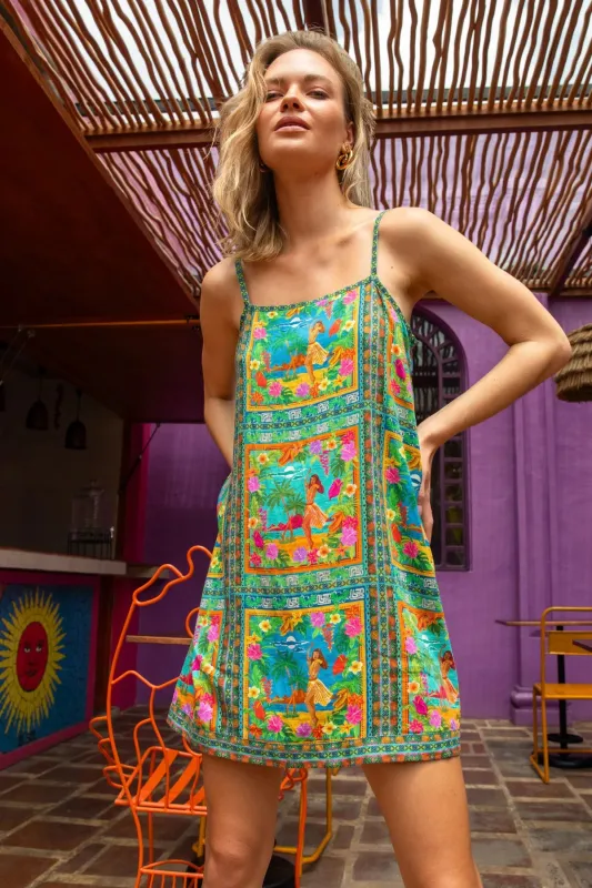 Leisure Mini Dress - Tiki sold by Nine Lives Bazaar