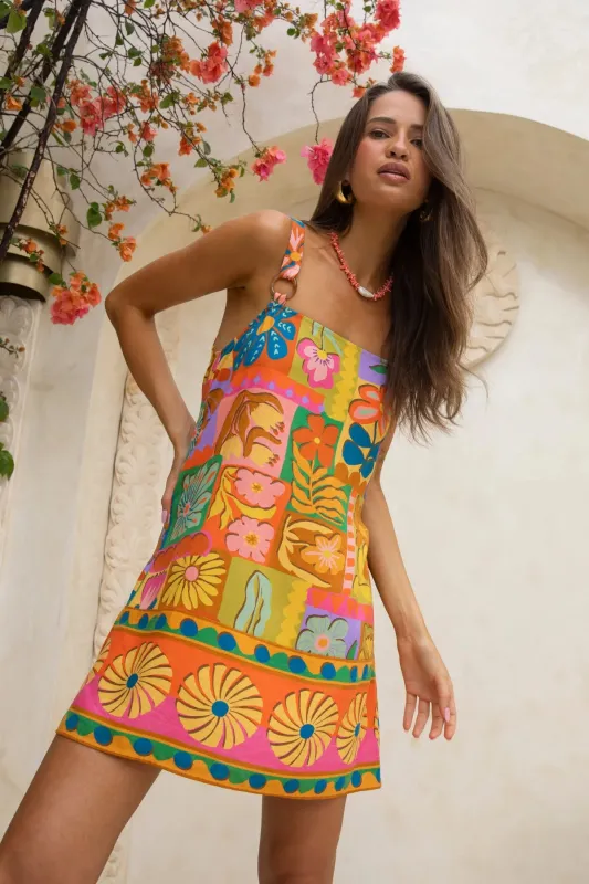 Blue Skies Mini Dress - Rainbow sold by Nine Lives Bazaar