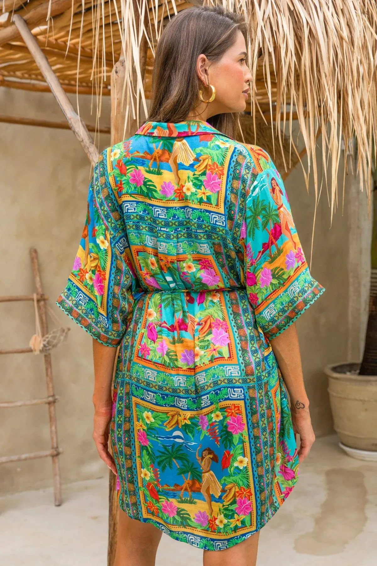 Lois Shirt Dress - Tiki sold by Nine Lives Bazaar product image thumbnail 3