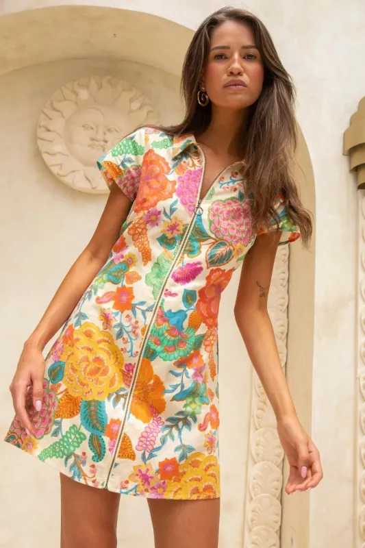 Cindy Mini Dress - White Sands sold by Nine Lives Bazaar