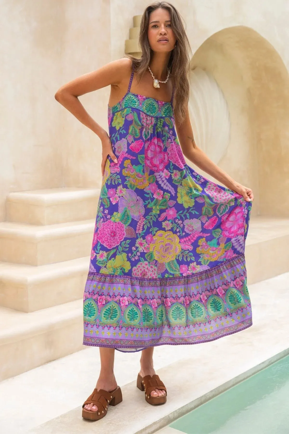 Honey Strappy Dress - Hibiscus sold by Nine Lives Bazaar product image thumbnail 2